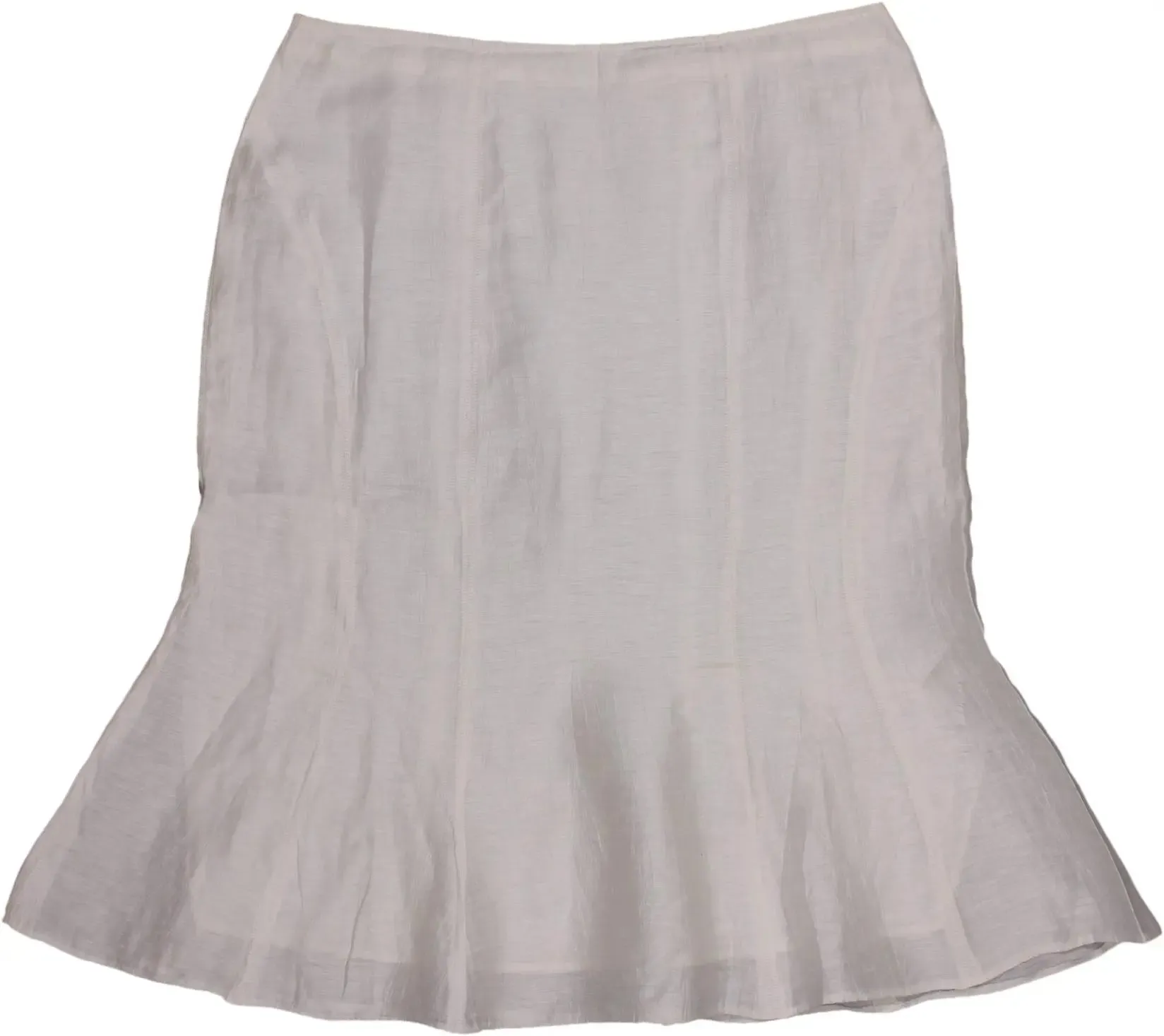 00s Flared White Midi Skirt