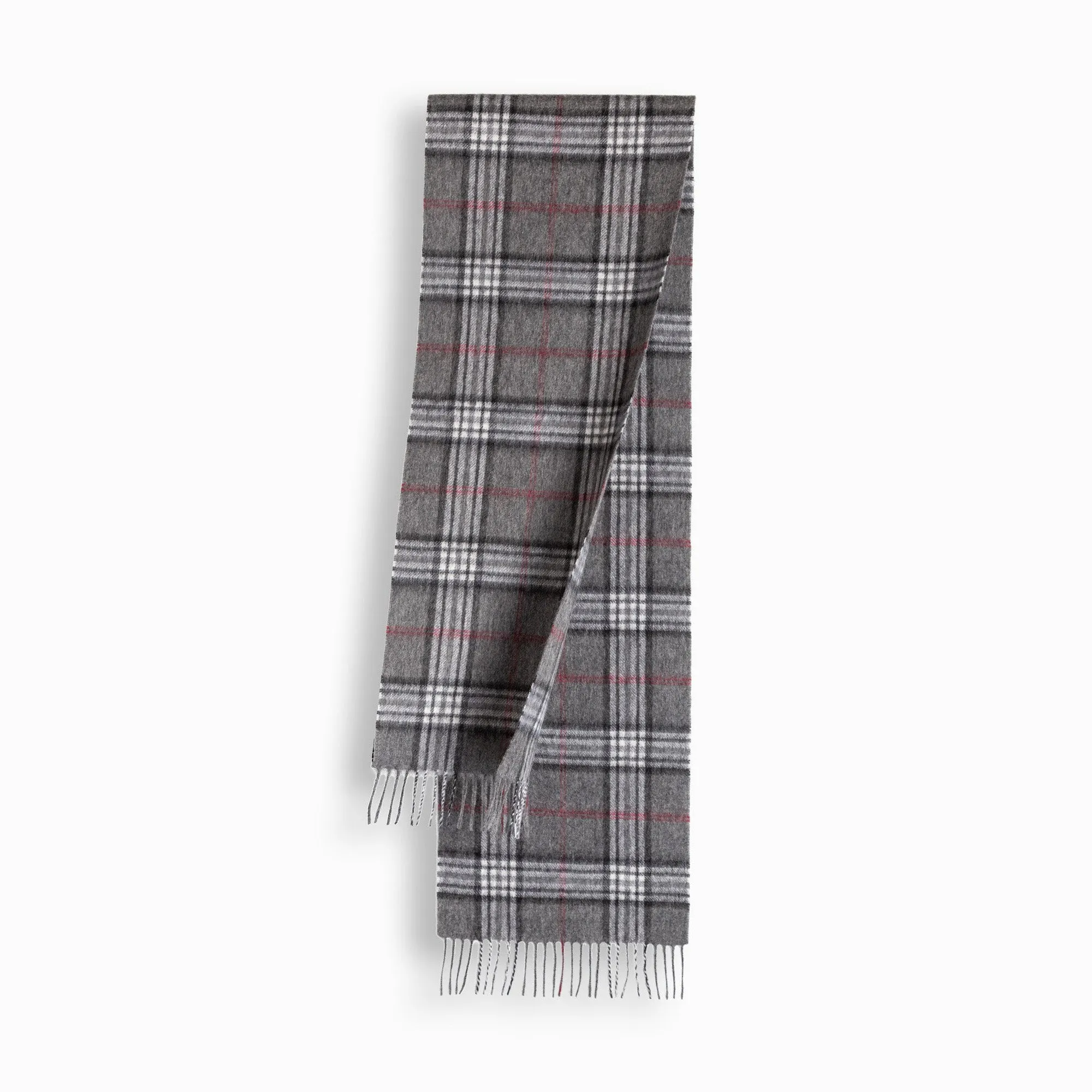 100% Wool Scarf Grey Check