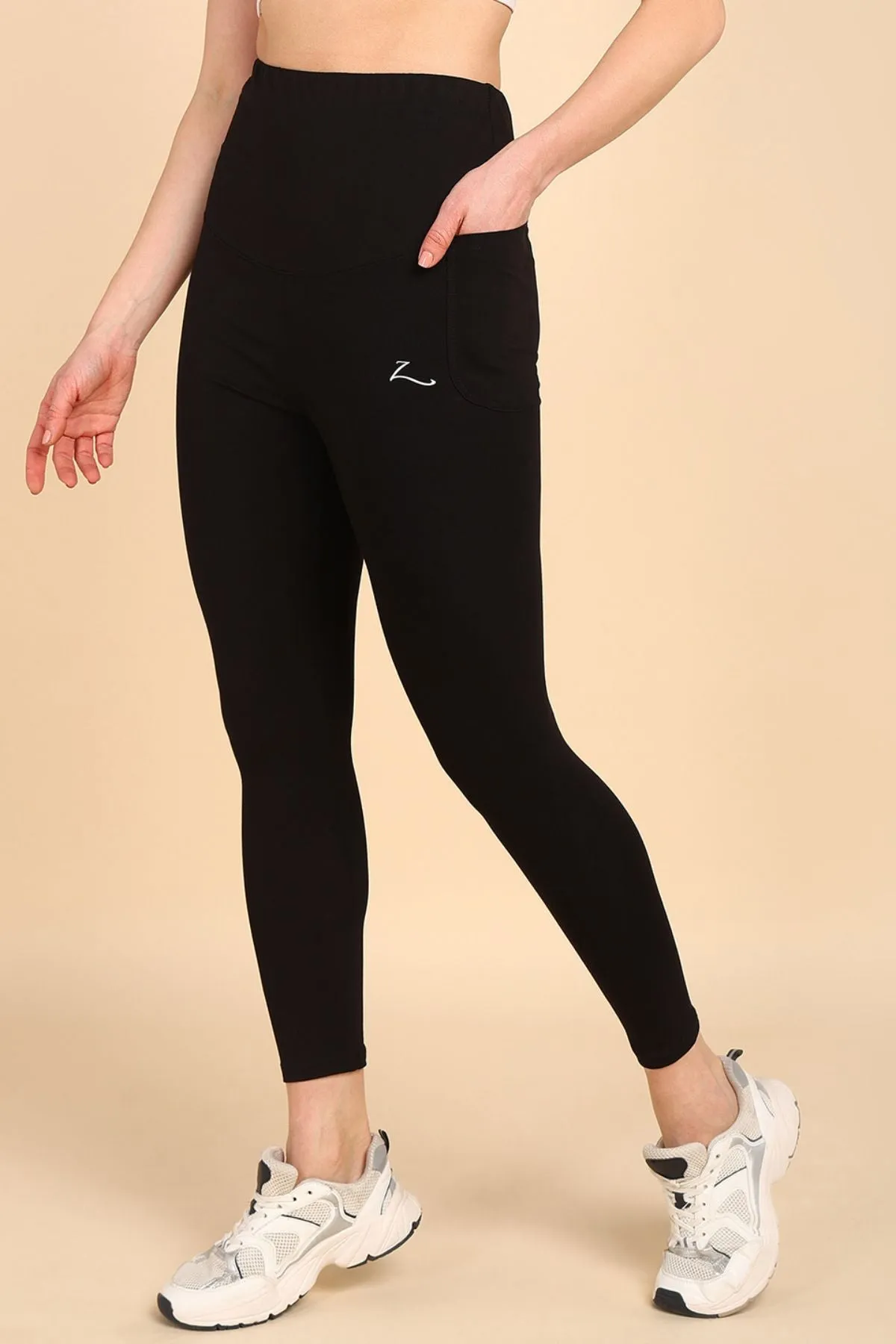 247 Zactive™ Black Maternity Leggings (Pregnancy & Postpartum)