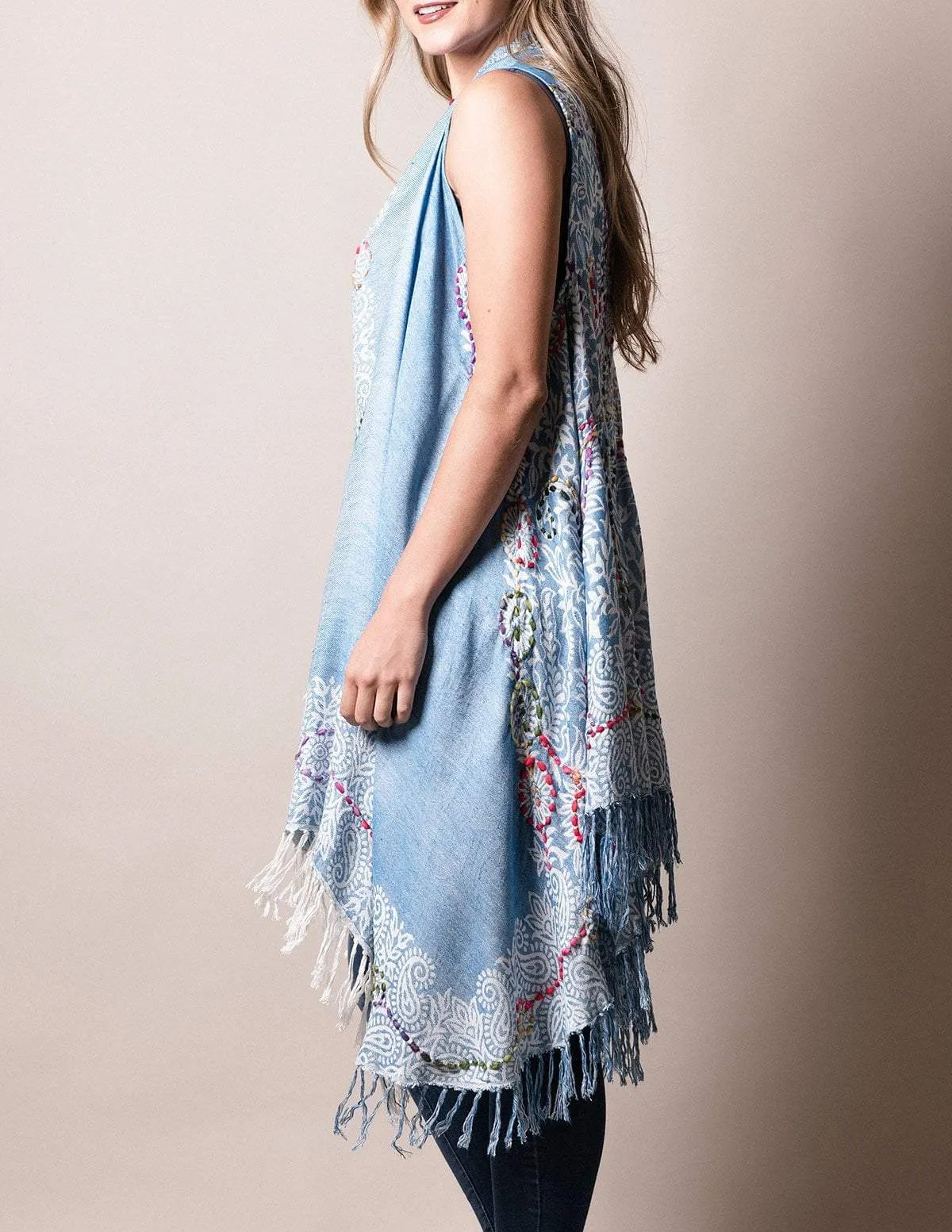 3-in-1 Jaipur Wrap - Sky