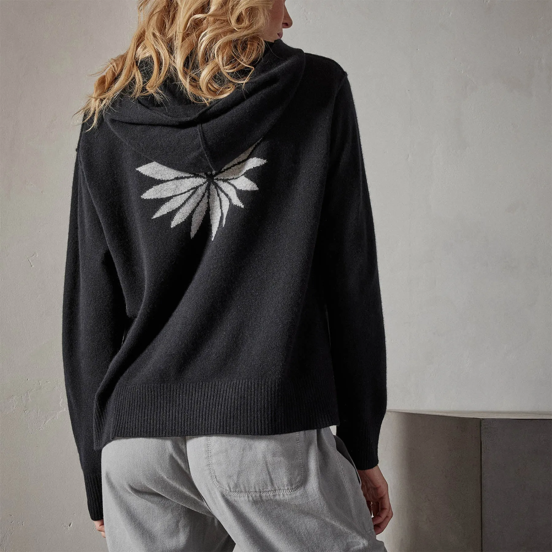 Agave Graphic Hoodie - Black/Heather Grey