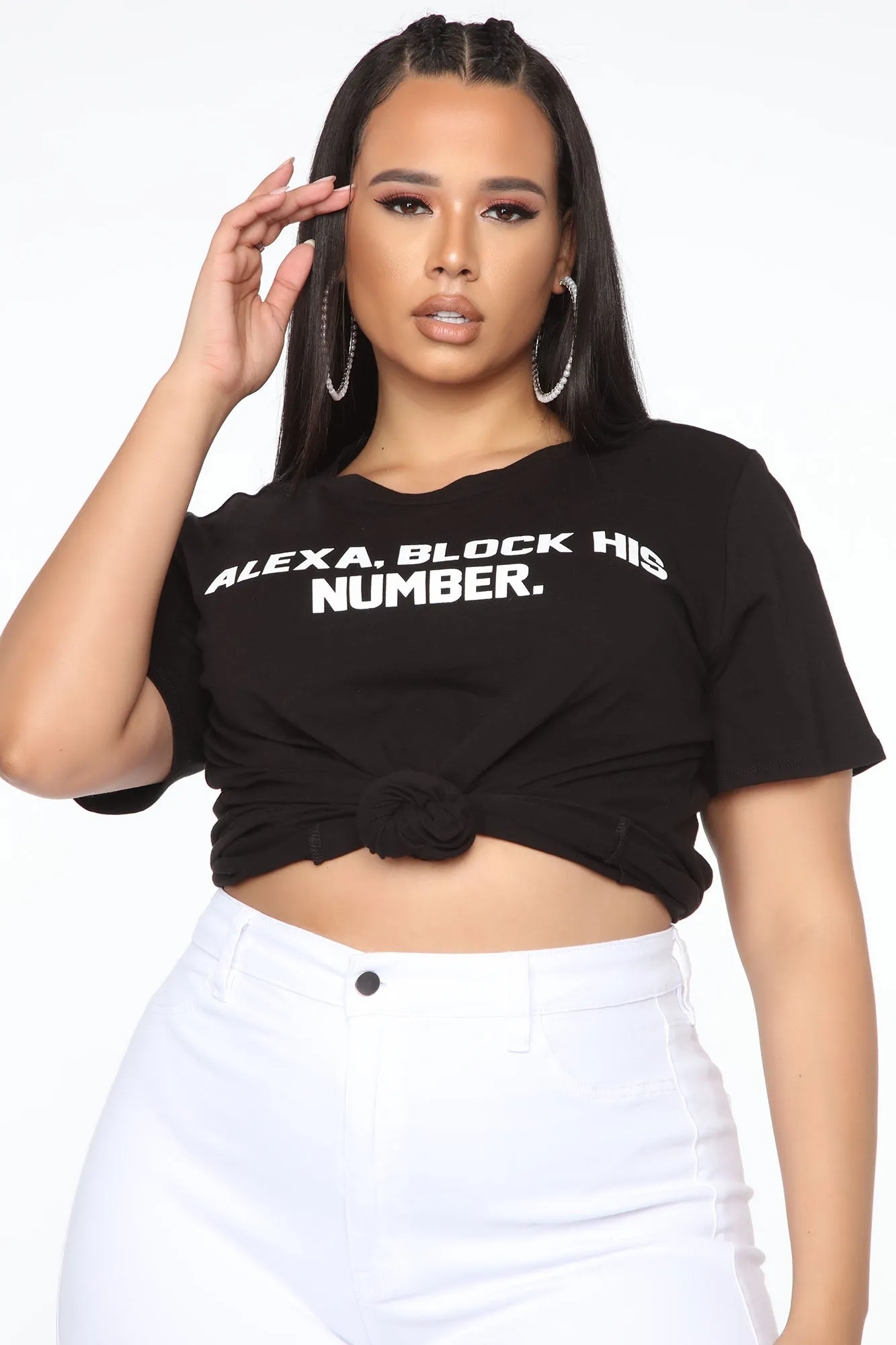 Alexa Block His Number Tee - Black