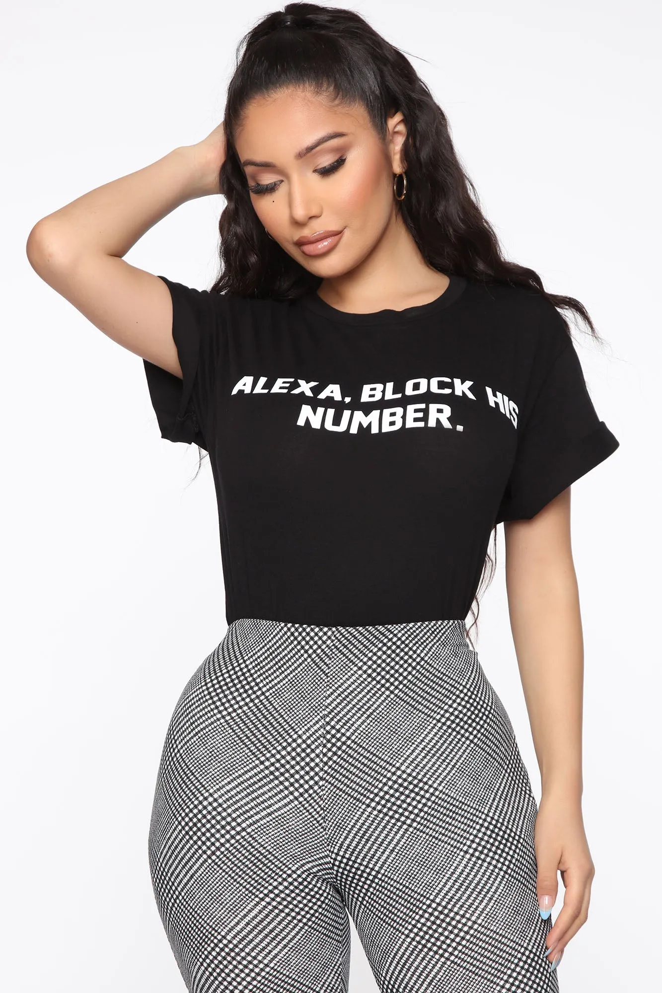 Alexa Block His Number Tee - Black