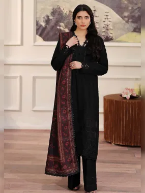 Ally's Dhanak Chikankari Black 3-Piece Suit (AL-DNK39)