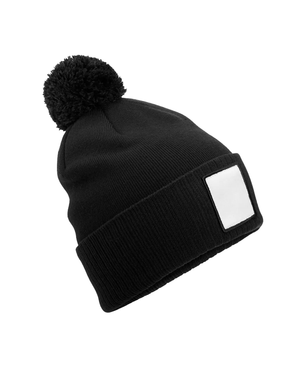 Appliqu patch pom beanie | Black/White