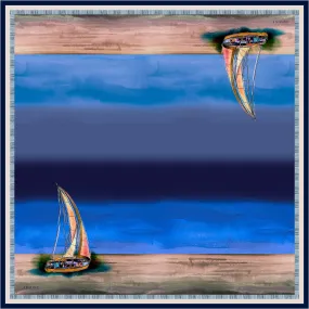 Armine Turkish Silk Scarf Seascape