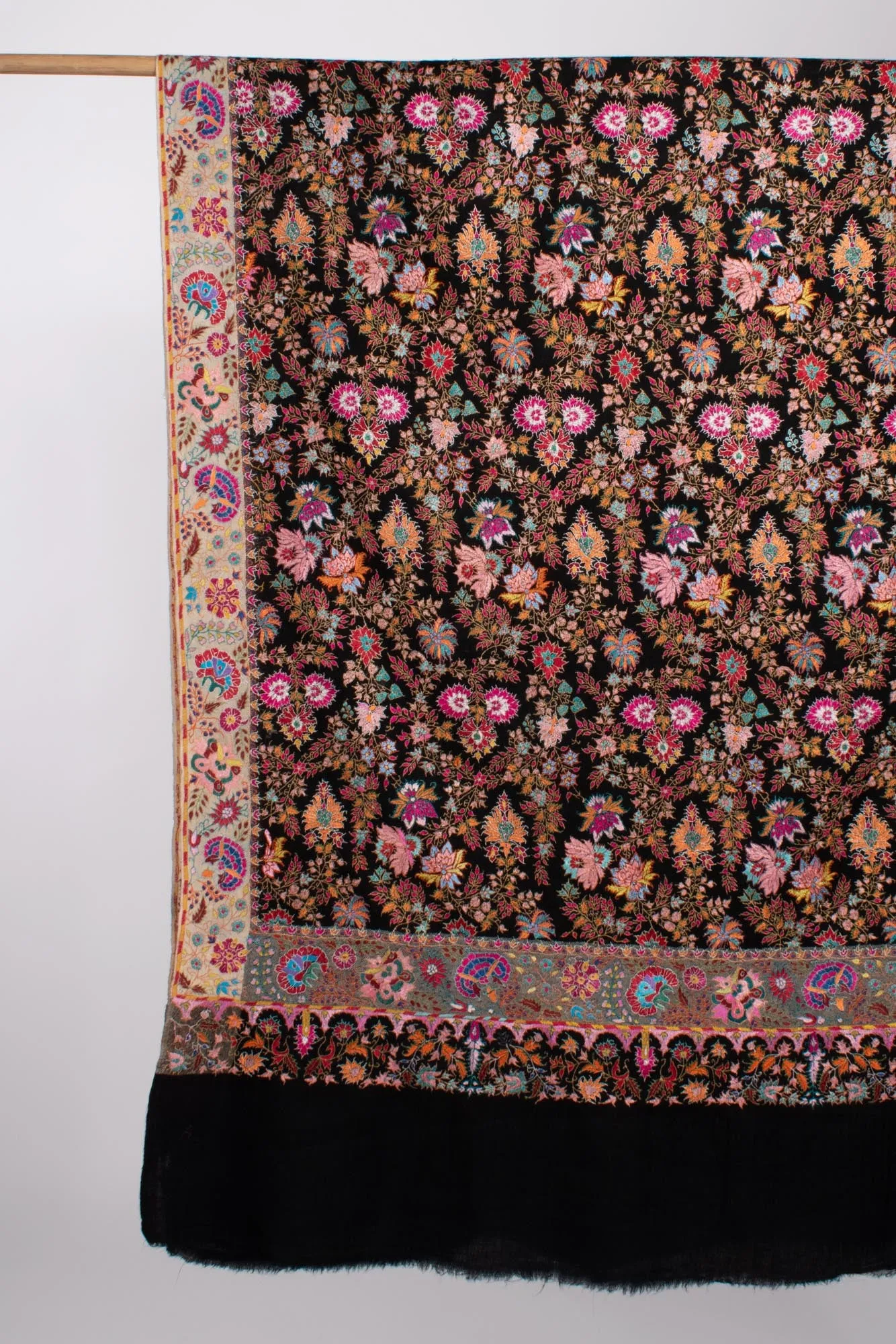 Artisan Ikat Hand Embroidered Jamavar Pashmina - SOUTHEND