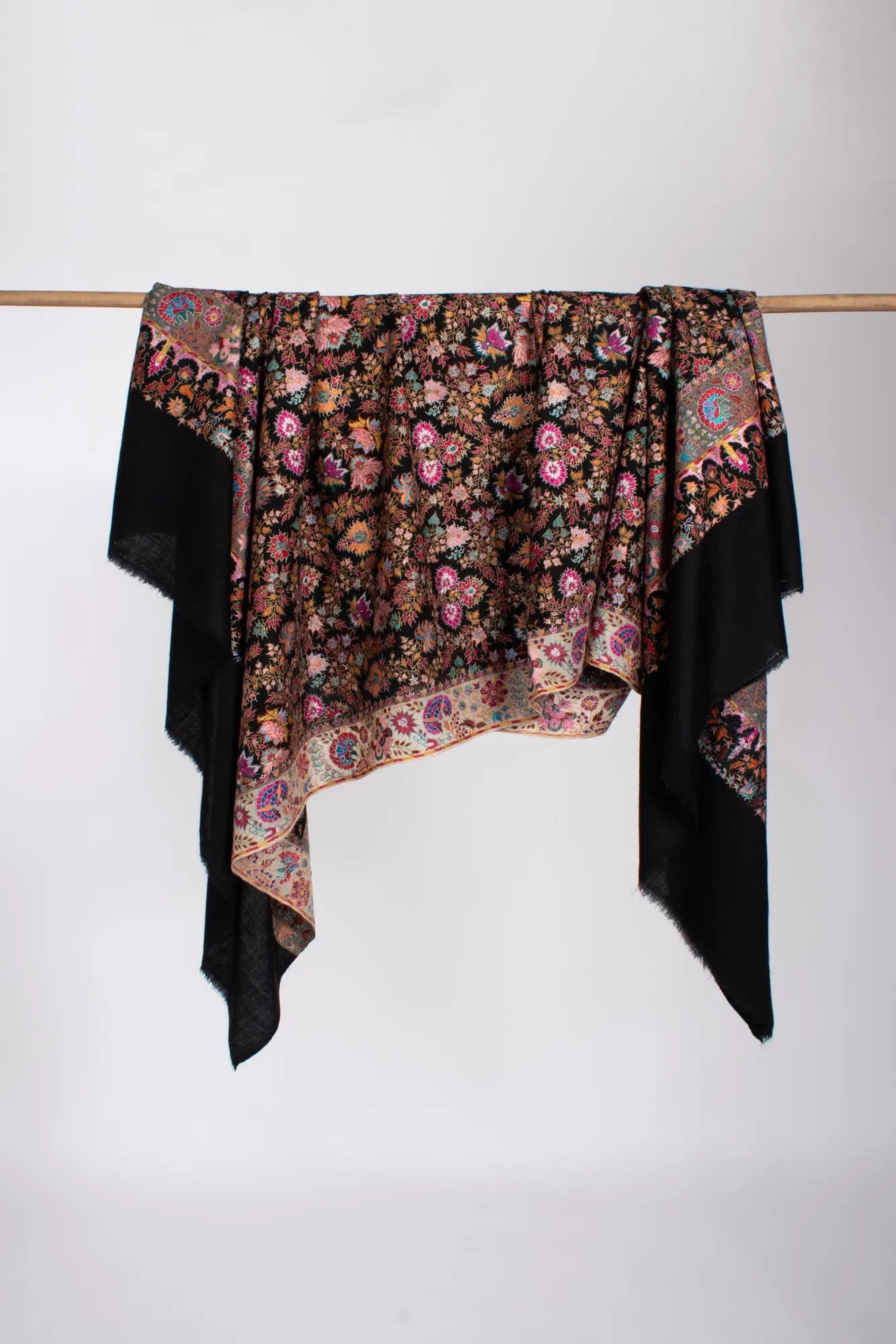 Artisan Ikat Hand Embroidered Jamavar Pashmina - SOUTHEND