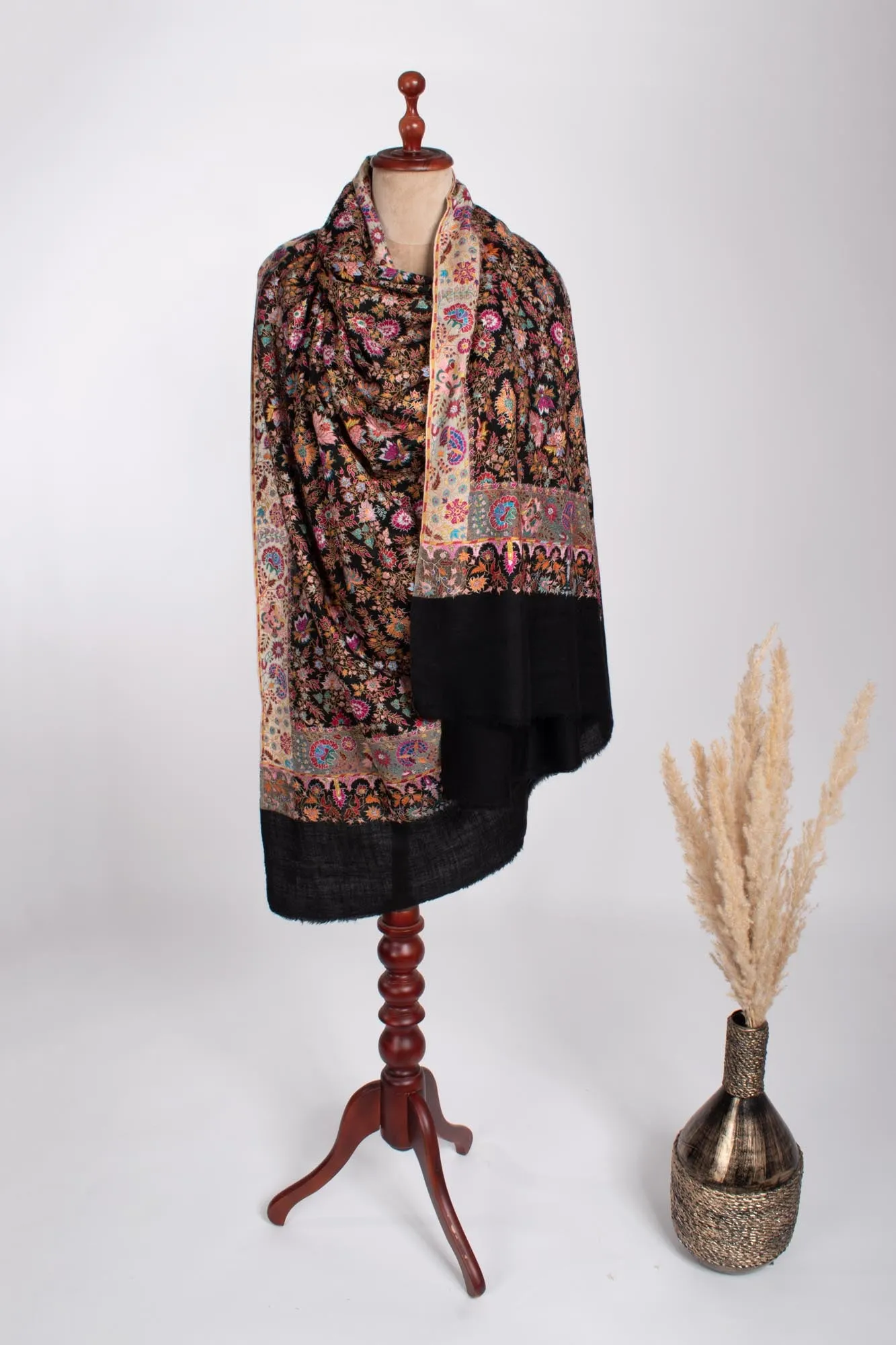 Artisan Ikat Hand Embroidered Jamavar Pashmina - SOUTHEND