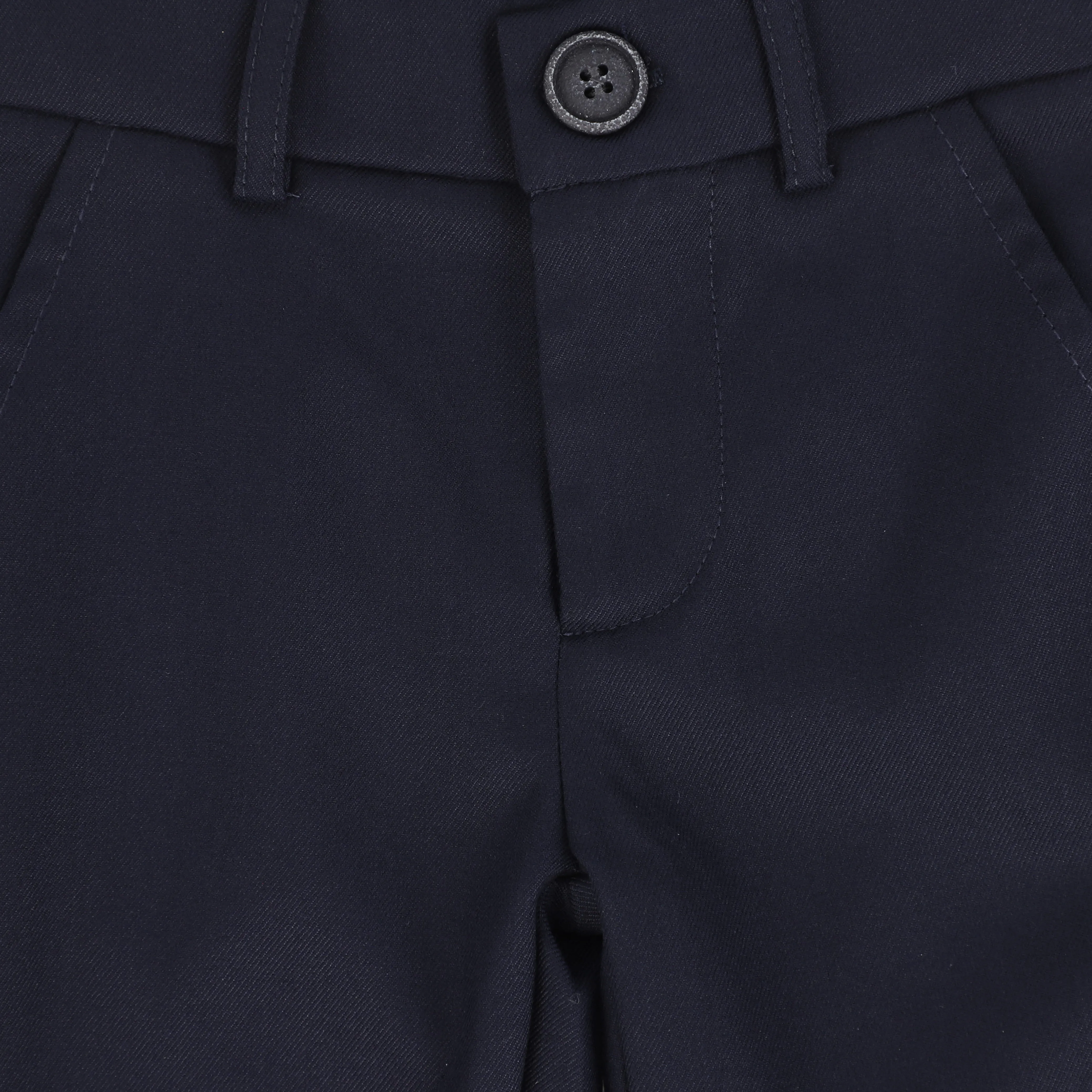 BAMBOO NAVY WOOL SLIM PANTS [Final Sale]