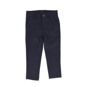 BAMBOO NAVY WOOL SLIM PANTS [Final Sale]