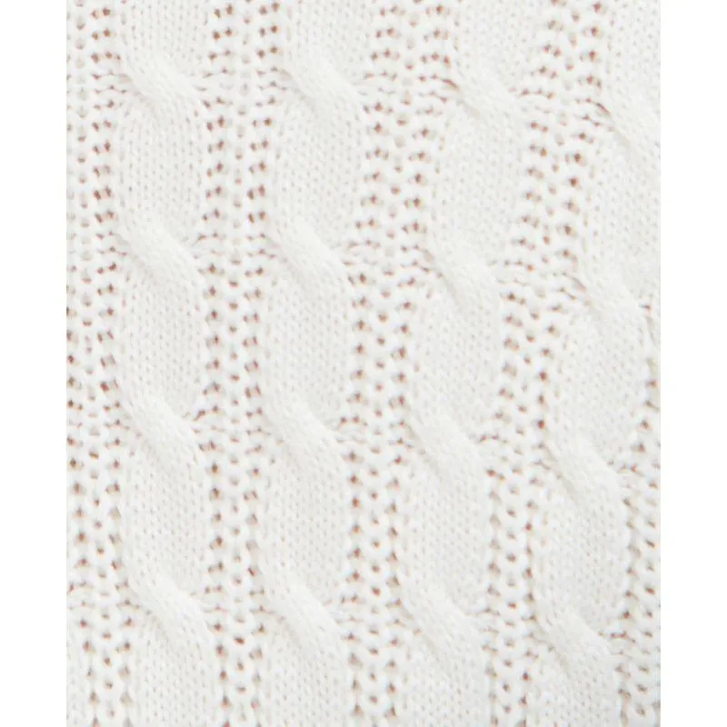 Barbour Primrose Ladies V-Neck Cable Knit - Cream