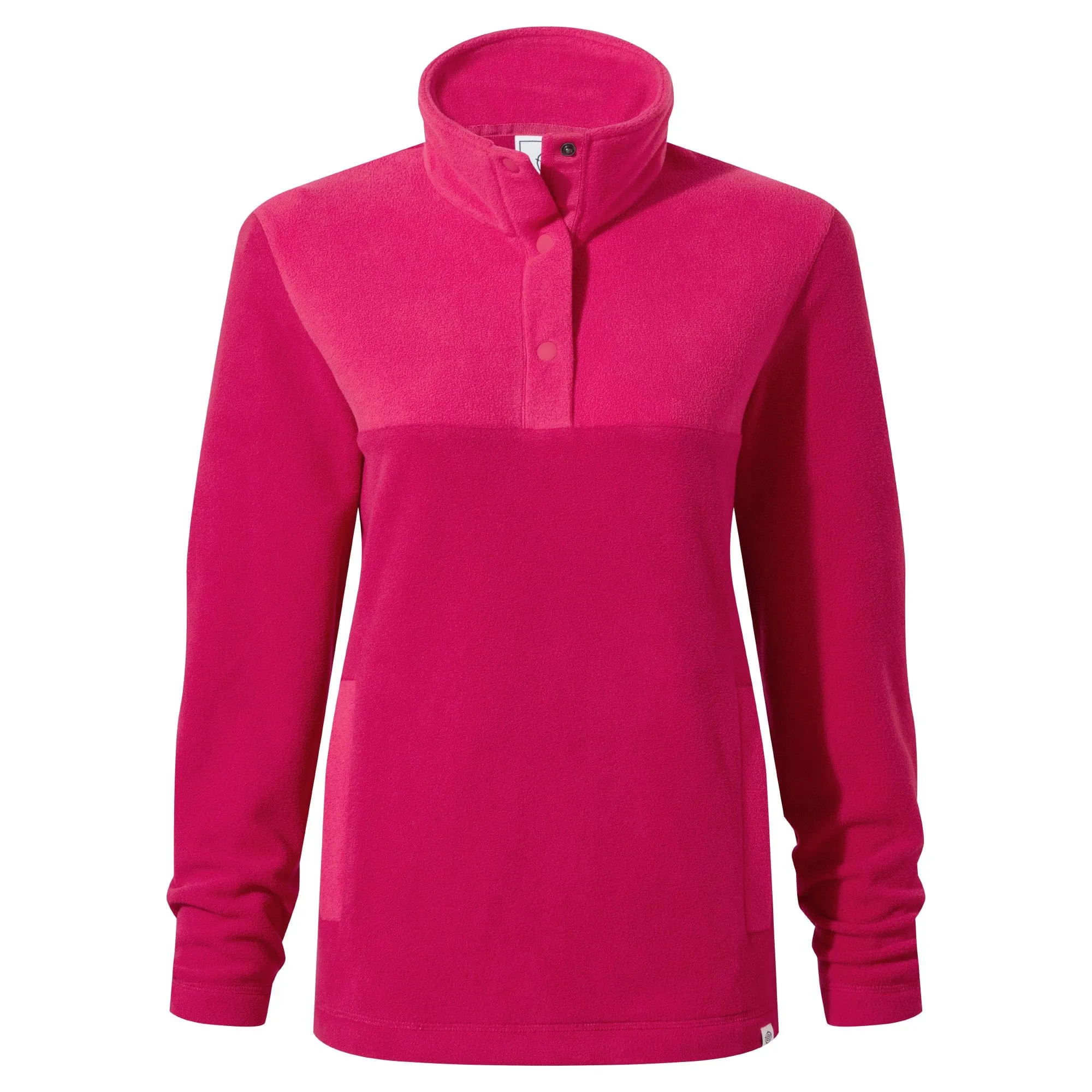 Barclay Womens Press Stud Neck Fleece - Cerise