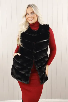 Black Faux Fur Gilet