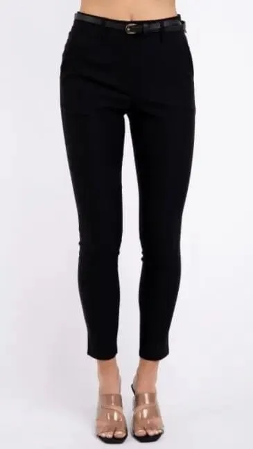 Black high waist pant with belt