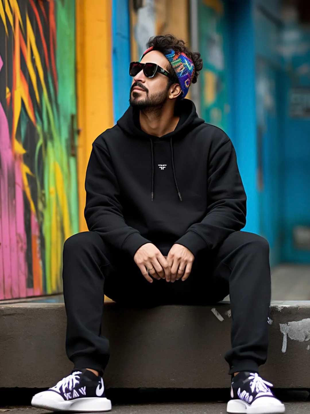 Black Thermal Co-ord Set (Hoodie and Jogger Combo)