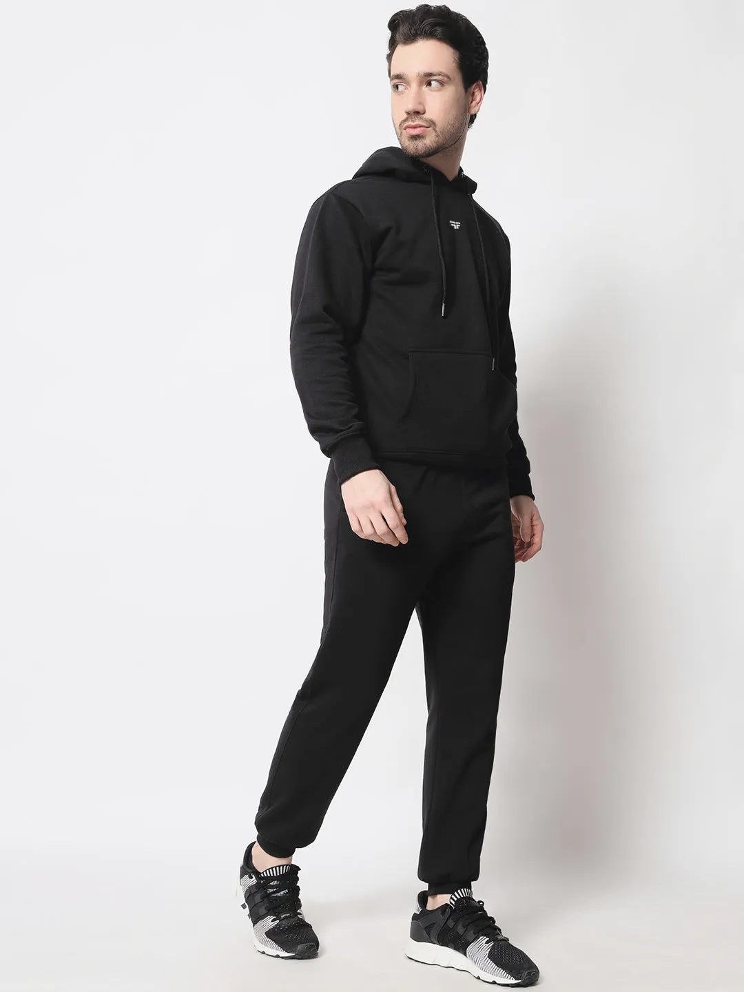 Black Thermal Co-ord Set (Hoodie and Jogger Combo)