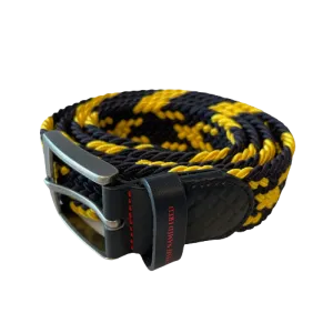 Braided Stretch Belt - Navy & Yellow