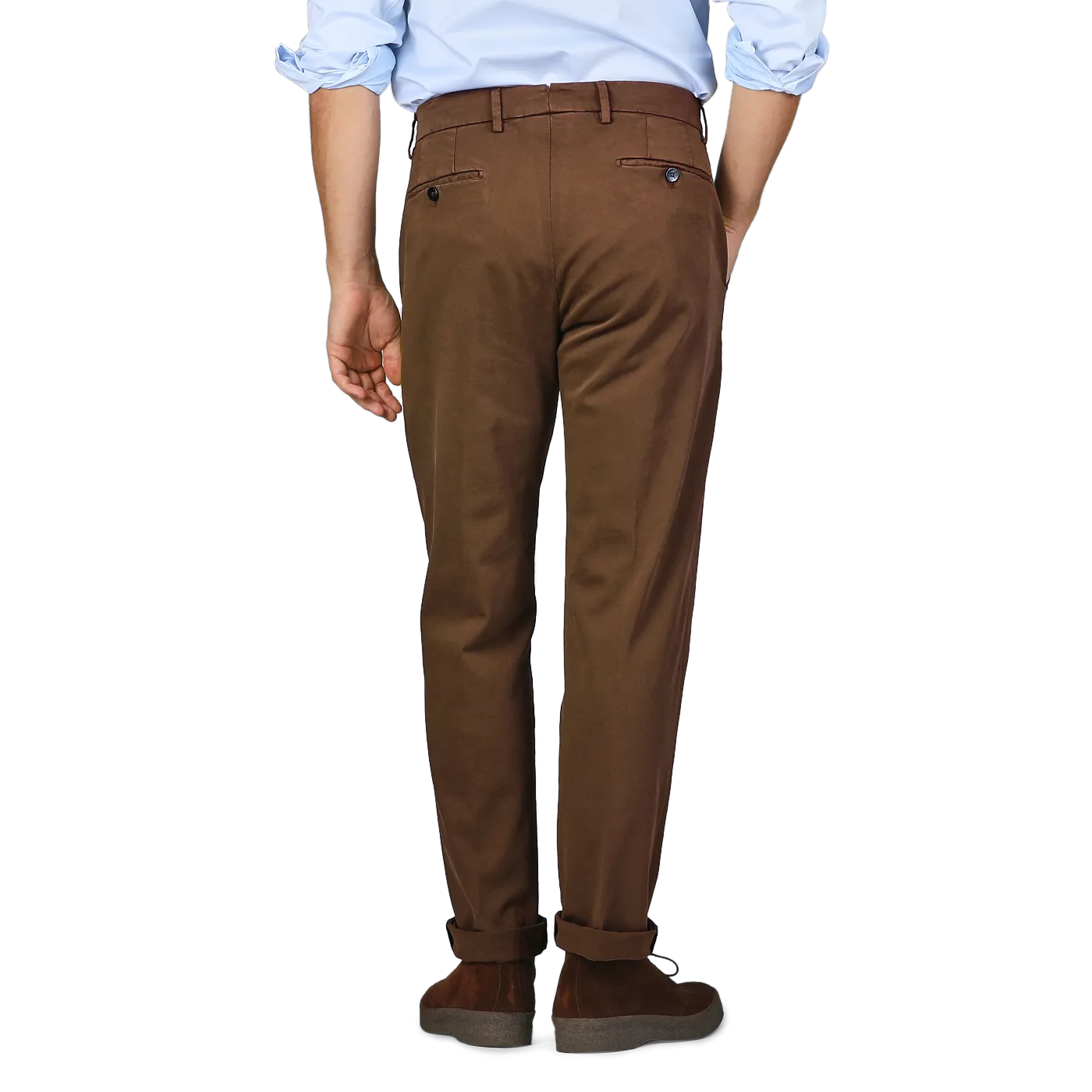 Brown Cotton Stretch Soho Trousers