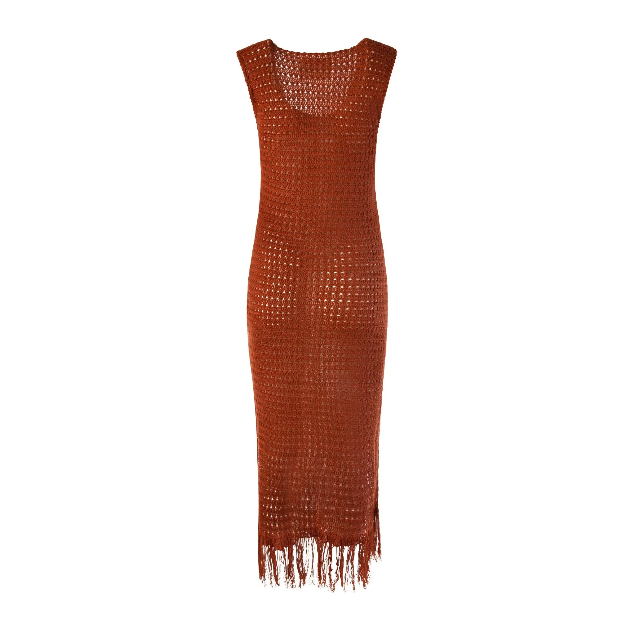 Brown Hand Crochet Dress