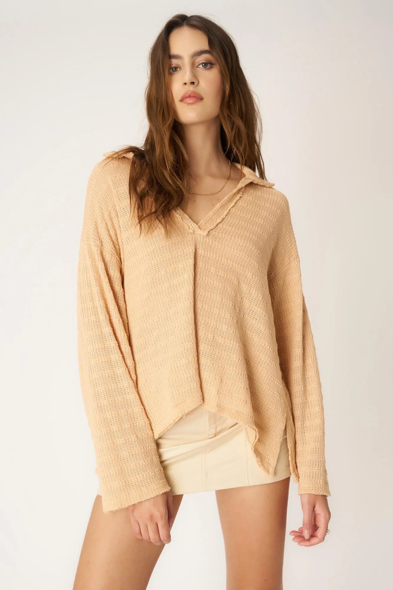 Capistrano Collared Pullover - Panna Cotta