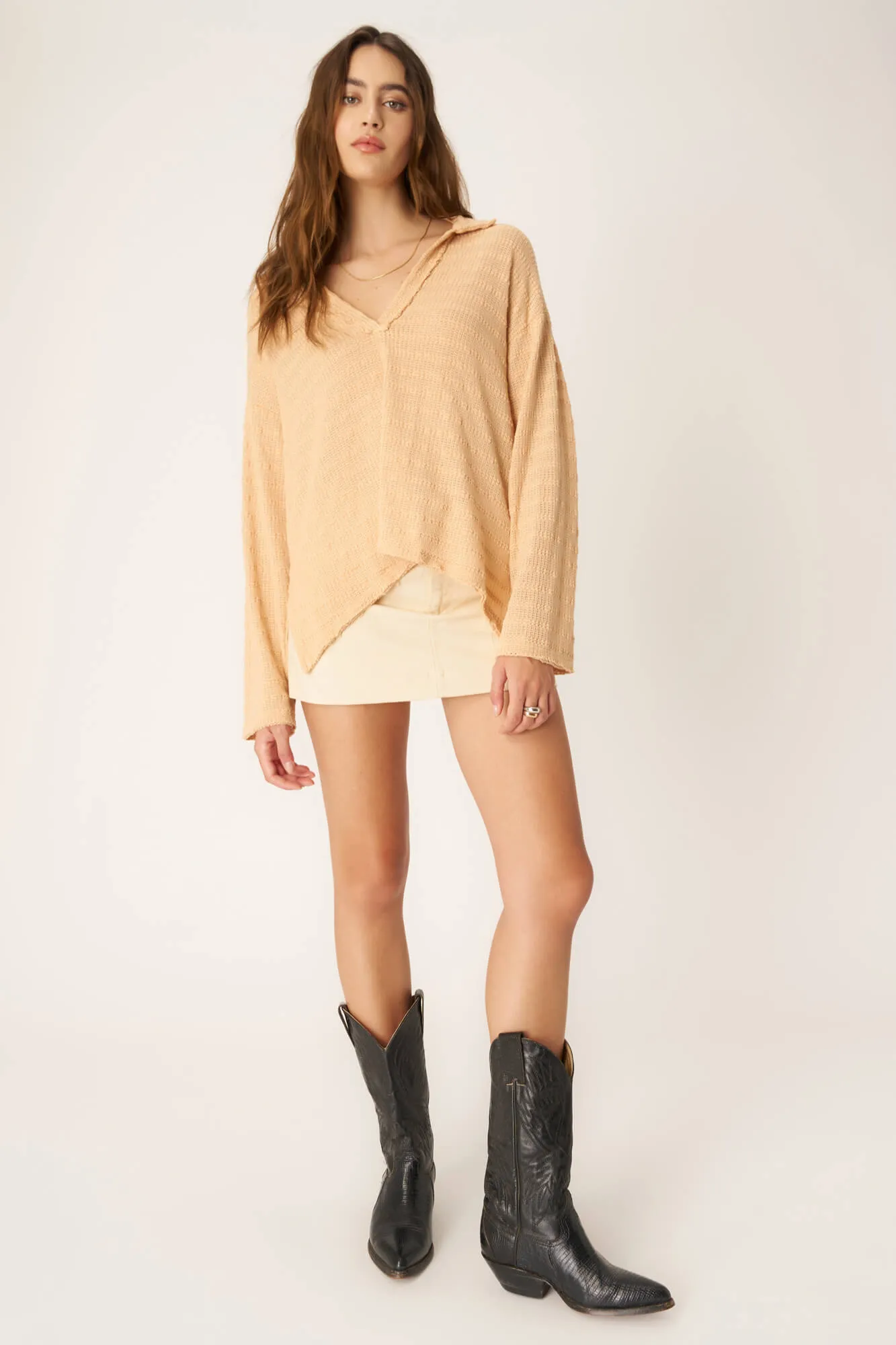 Capistrano Collared Pullover - Panna Cotta