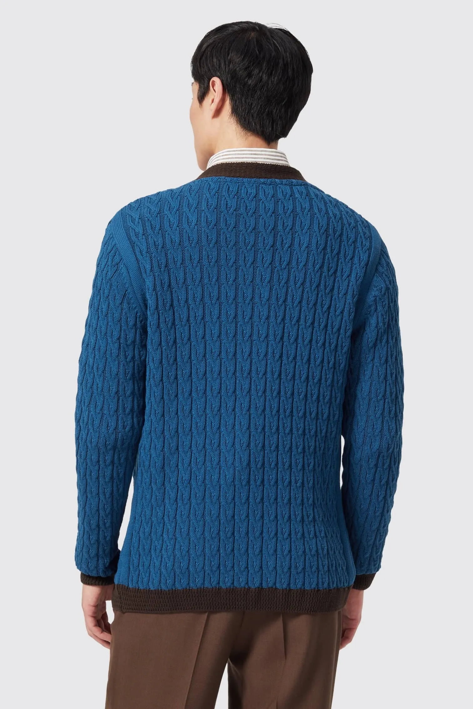 Carnaby Blue Wool Knitted Cardigan - ARCHIVE