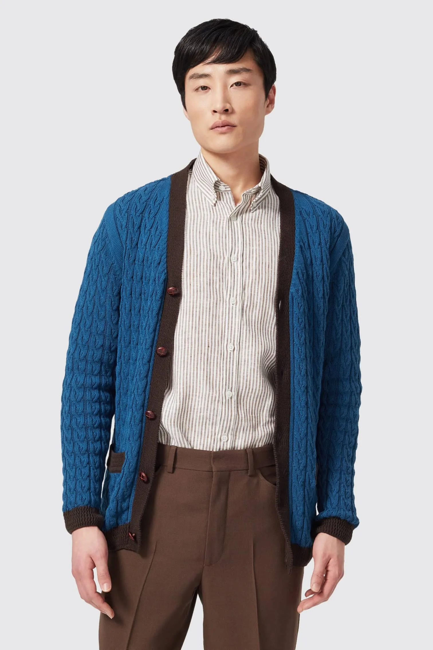 Carnaby Blue Wool Knitted Cardigan - ARCHIVE