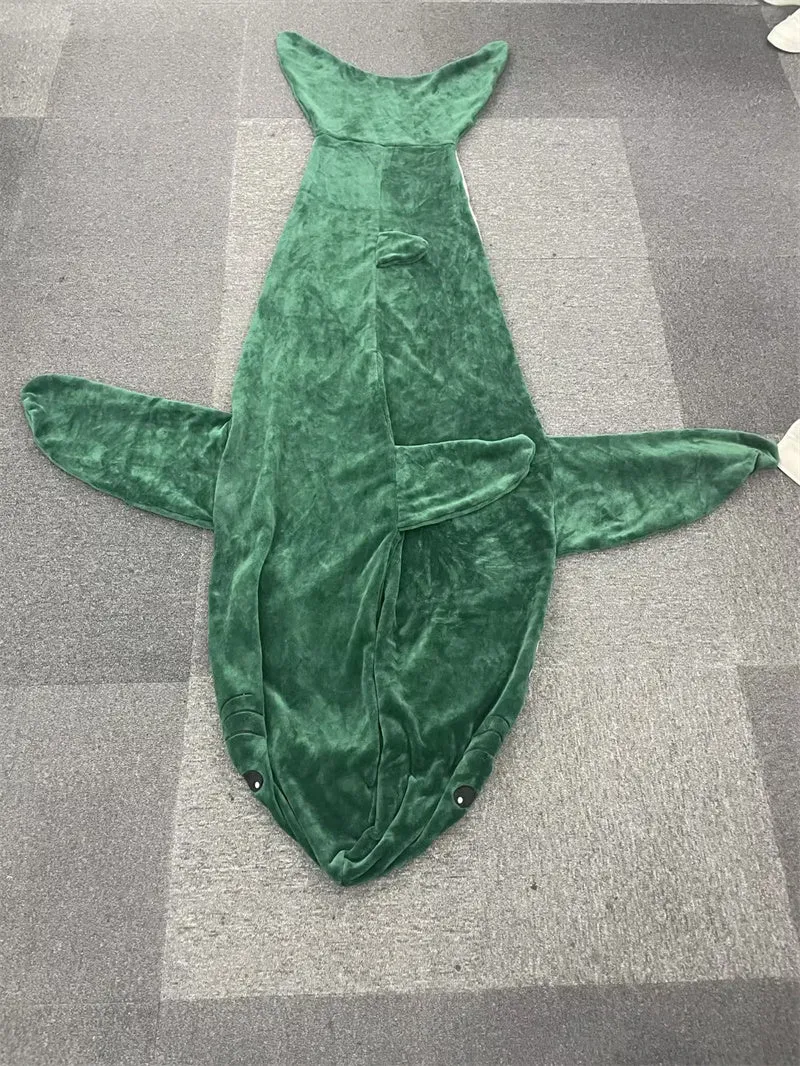 Cartoon Shark Sleeping Bag Pajamas Office Nap Shark Blanket Karakal High Quality Fabric Mermaid Shawl Blanket For Children