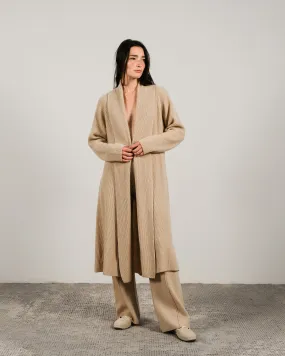 Cashmere Mix Shawl-Collar Maxi Cardigan