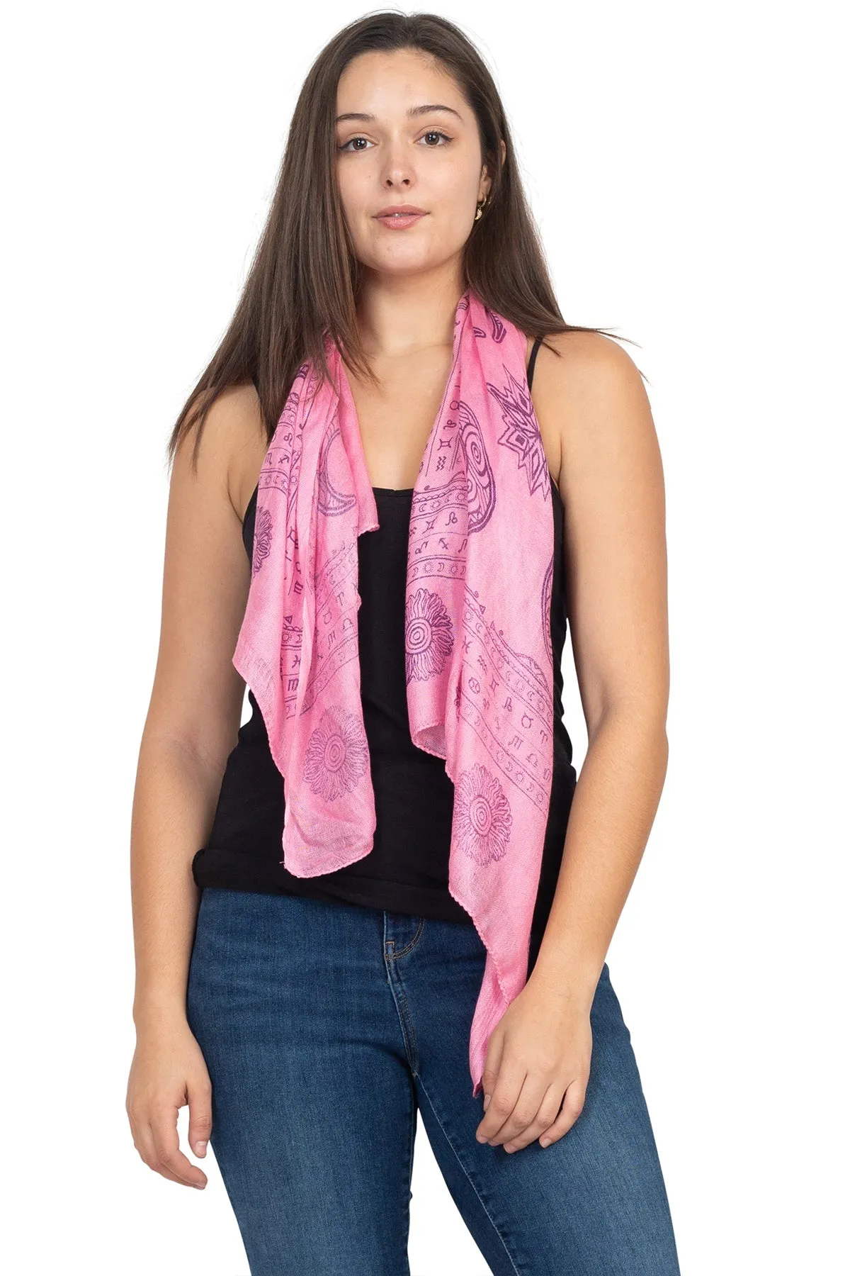 Celestial Zodiac Printed Soft Summer Scarf