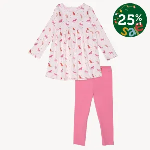 cheetah bonita organic cotton magnetic easy peasy dress   legging set