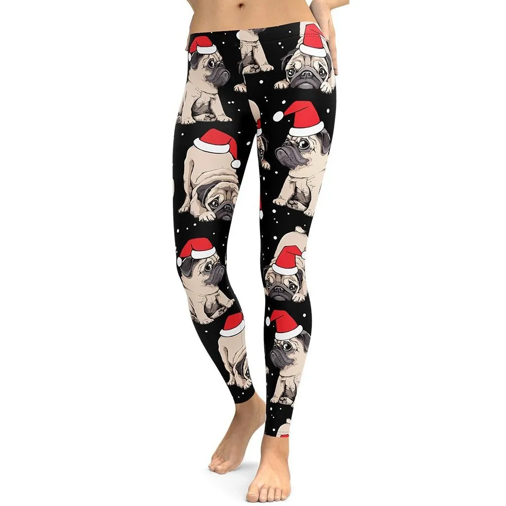 Christmas Pugs Leggings