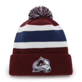 Colorado Avalanche 47 Brand Burgundy Breakaway Cuff Poofball Beanie Hat Cap