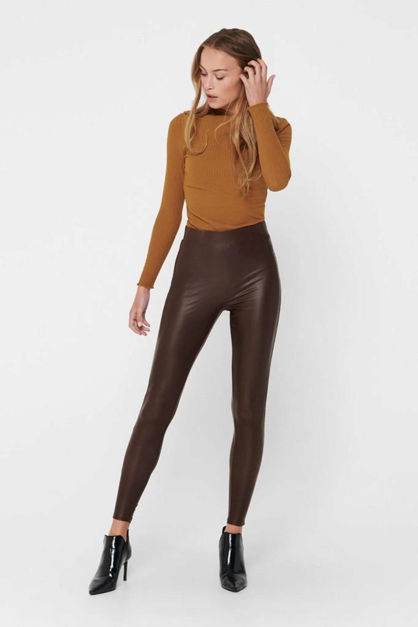 Cool Coated Leggings - Chicory Coffee