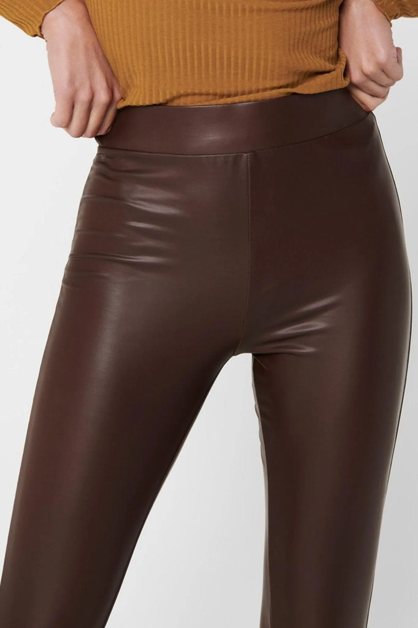 Cool Coated Leggings - Chicory Coffee