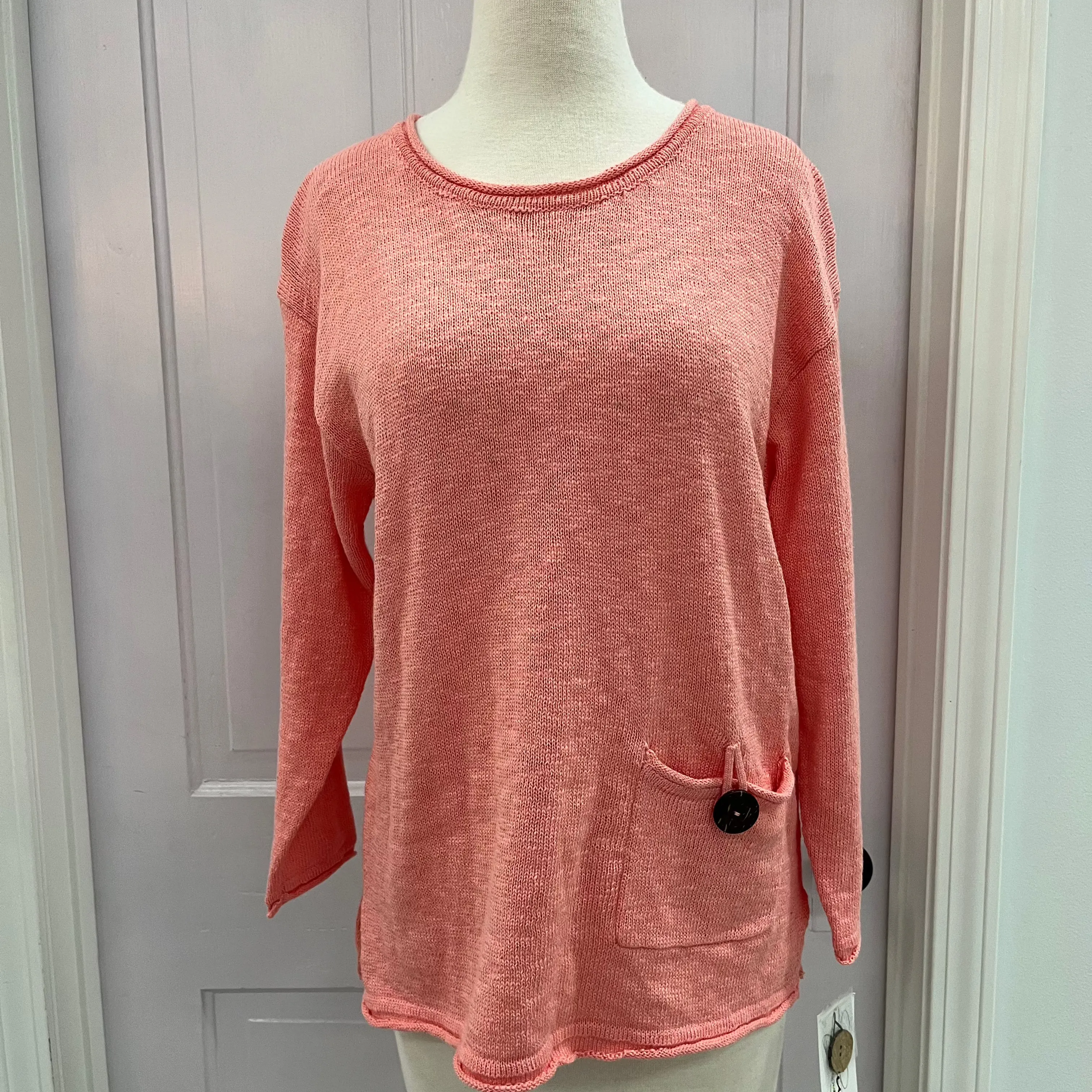 Coral Pocket Pullover