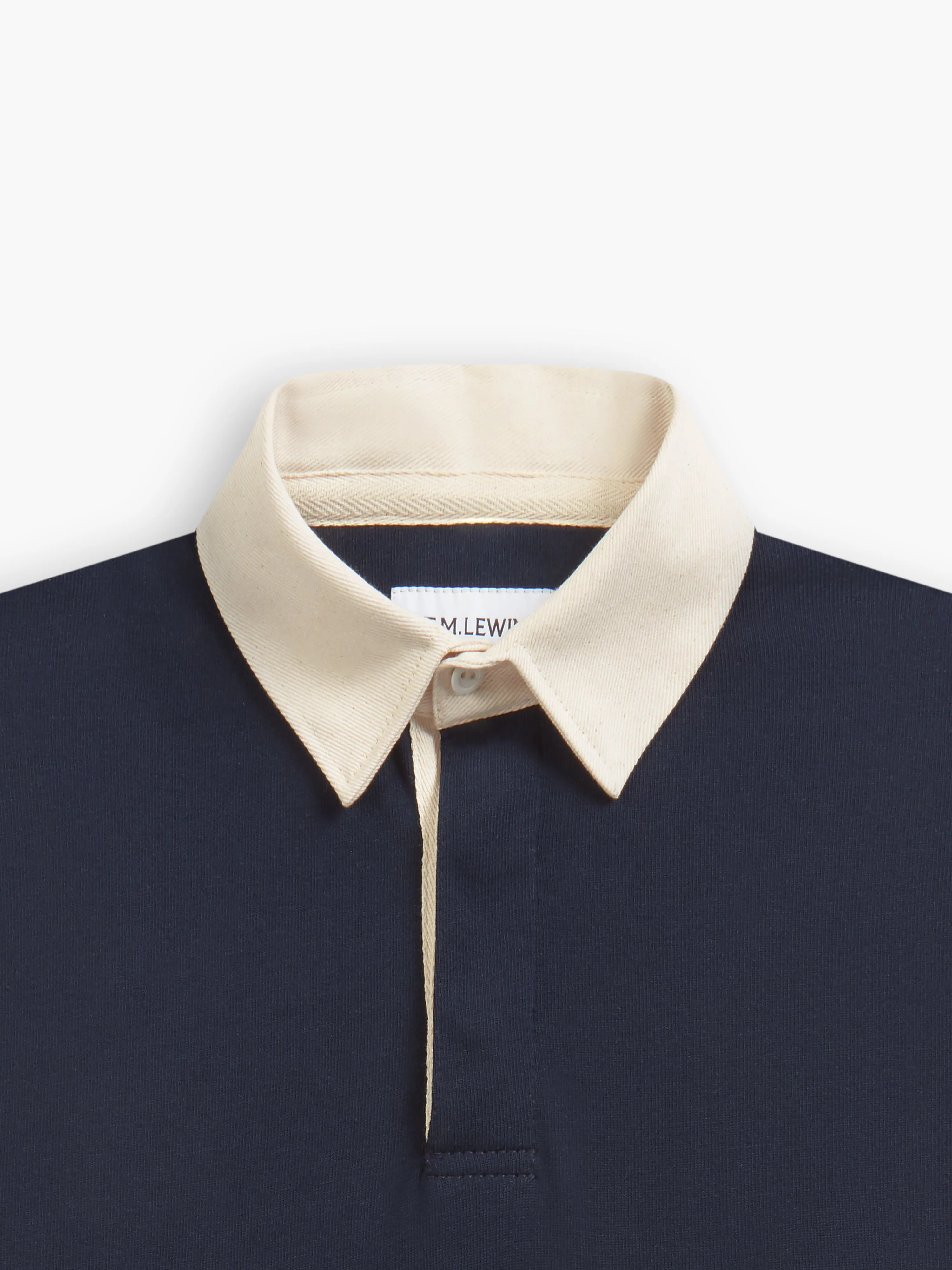 Cotton Rugby Shirt in Dark Navy