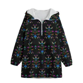 Dakota Damask Black Unisex Windbreaker Long Jacket