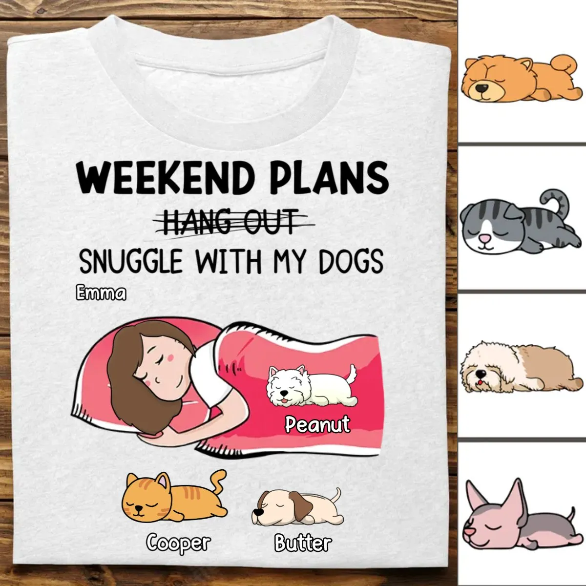 Dog / Cat Lovers - Hang Out Or Snuggle - Personalized Unisex T-Shirt