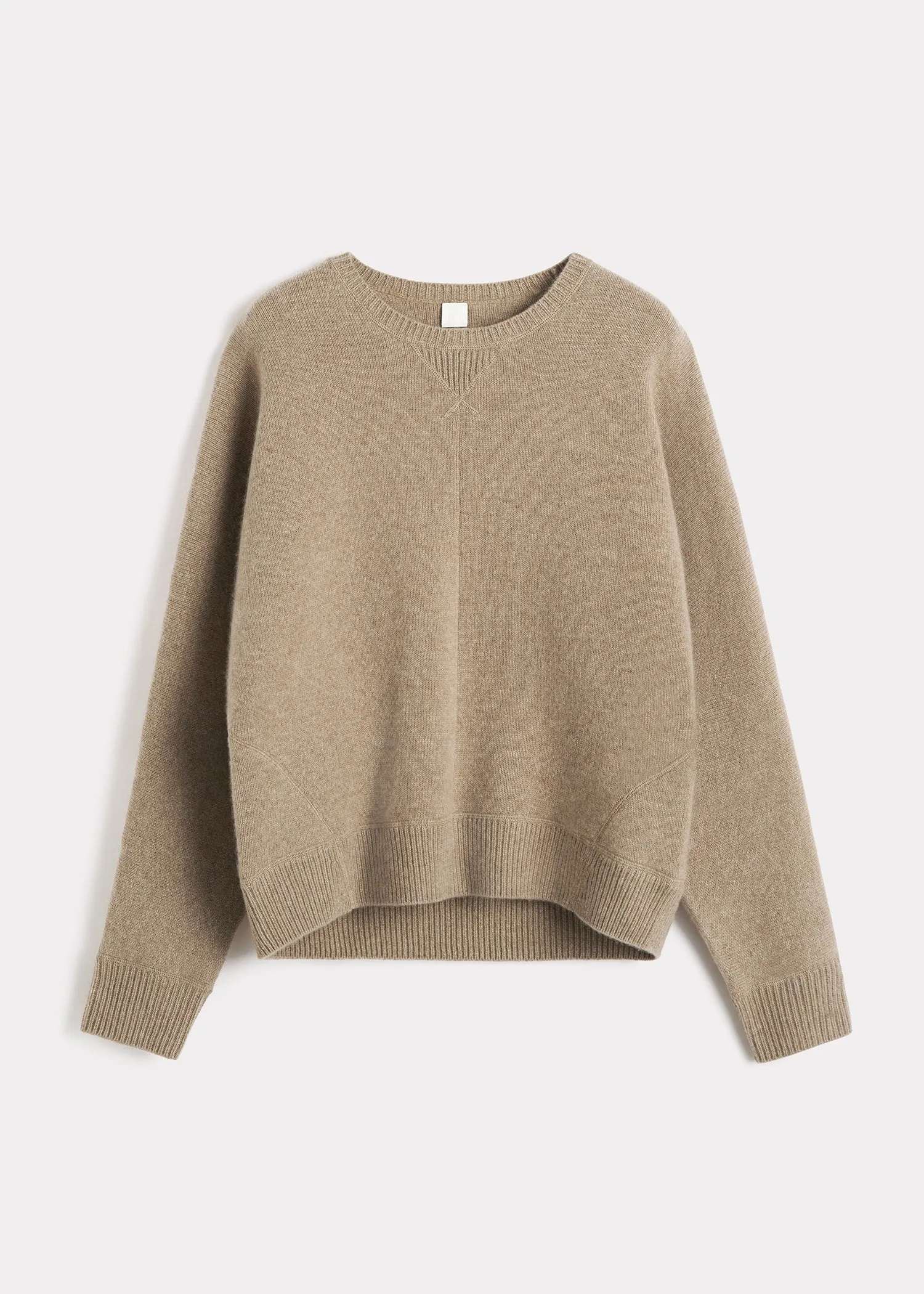 Double cashmere pullover camel melange