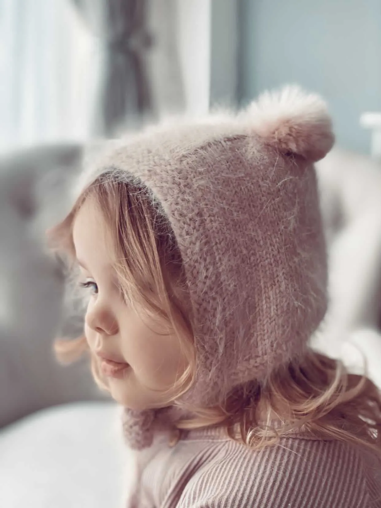 Dusty Pink Cashmere Teddy Hat