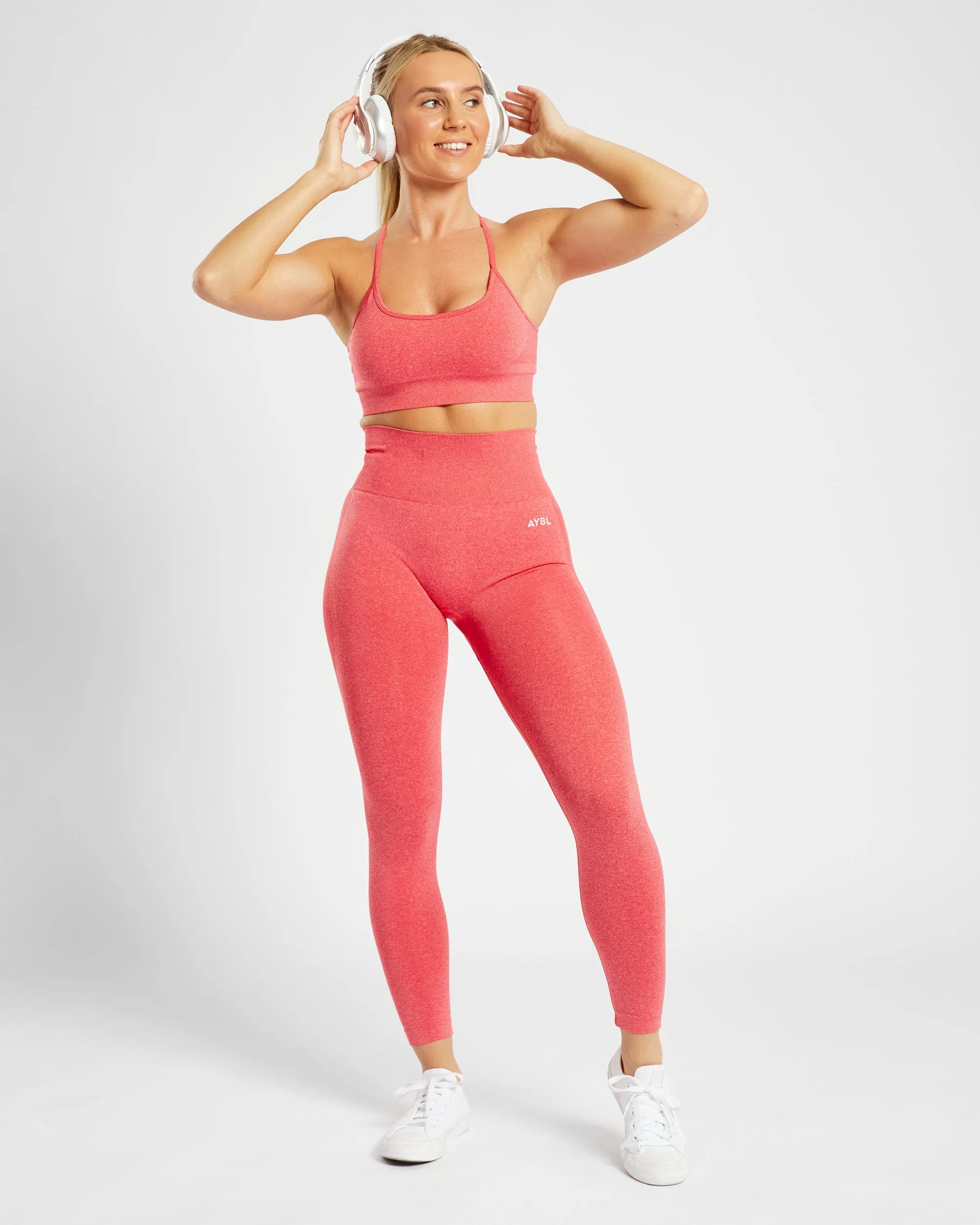 Empower Seamless Leggings - Coral Red Marl