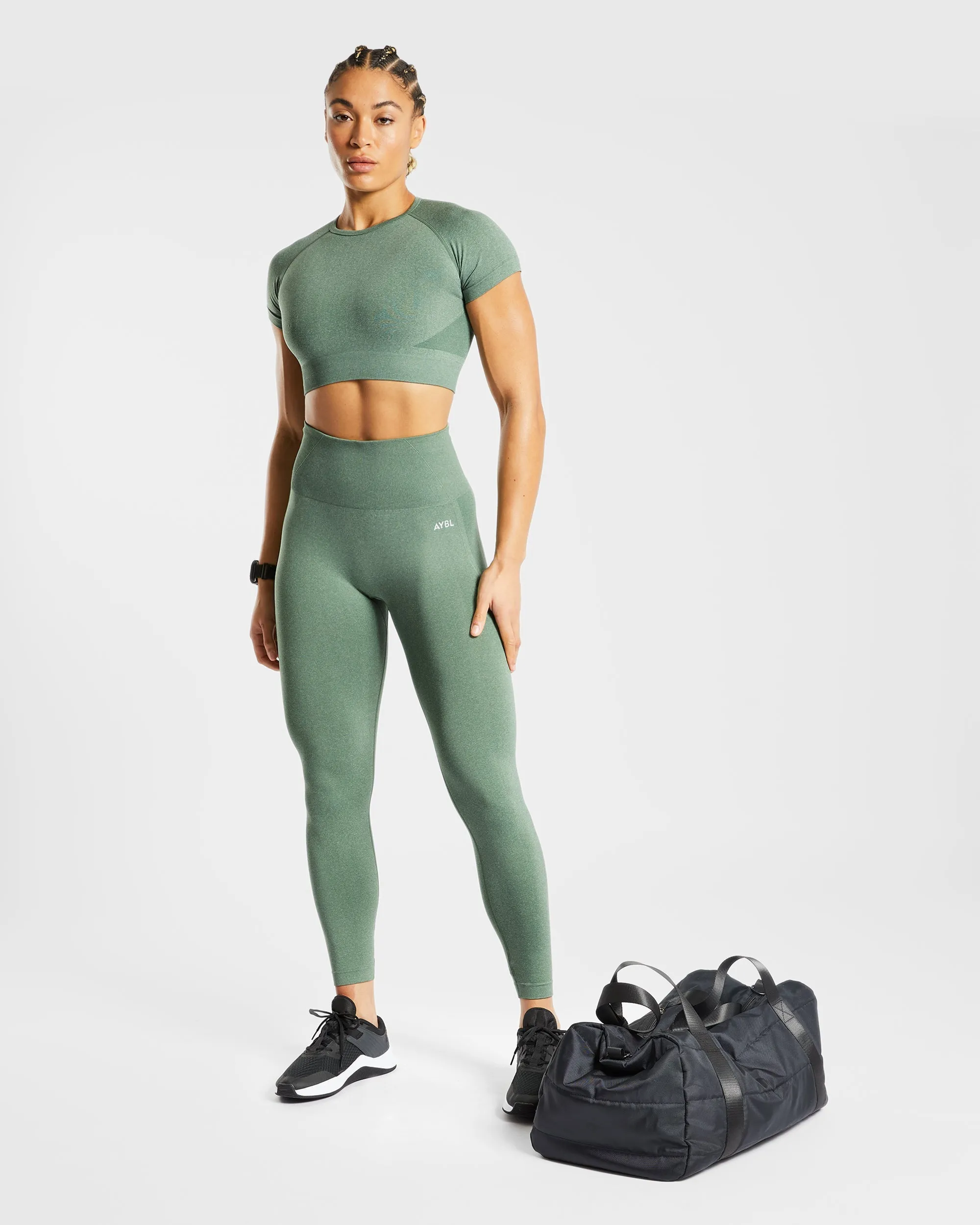 Empower Seamless Leggings - Olive Marl