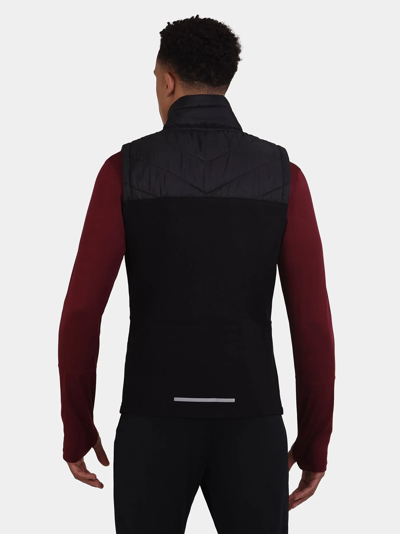 Excel Padded Running Gilet For Men With Zip Pockets & Reflective Strips