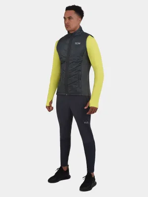 Excel Padded Running Gilet For Men With Zip Pockets & Reflective Strips