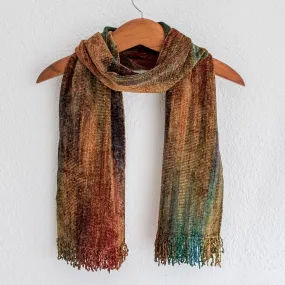 Fair Trade Rayon Chenille Scarf - Summer Dreamer | NOVICA