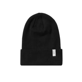 Fine Ribbed Cotton Toque Black