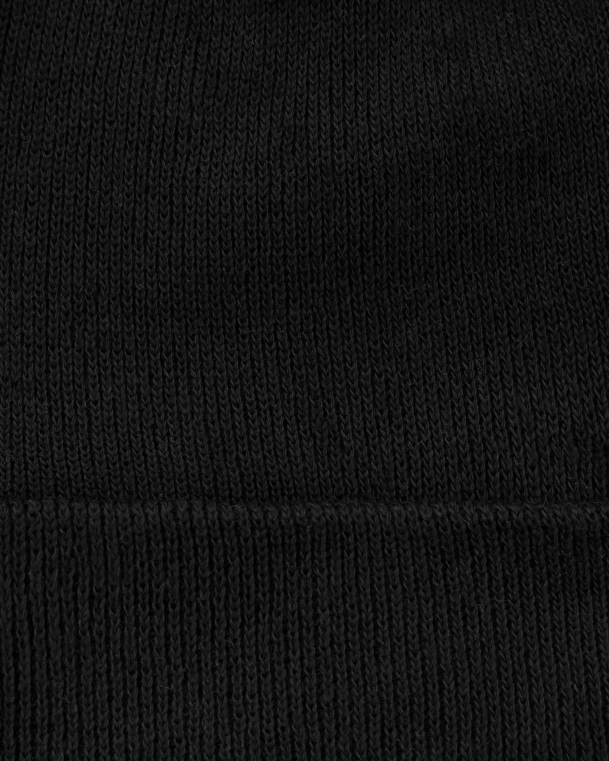 Fine Ribbed Cotton Toque Black