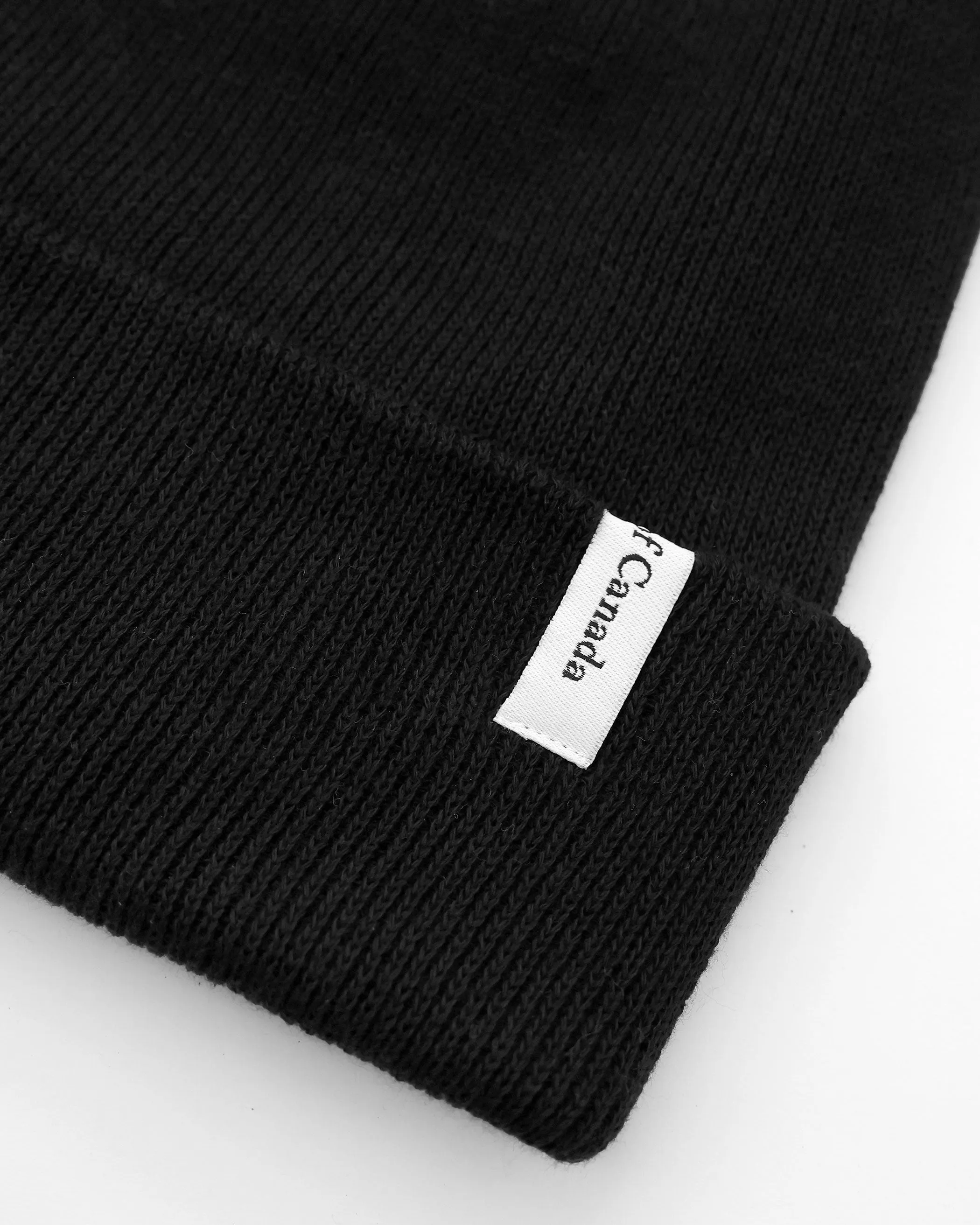 Fine Ribbed Cotton Toque Black